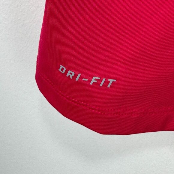 Nike Pro Performance Shirt Top Women Large Pink Red Stretch Dri-Fit Gym Training - Picture 5 of 9